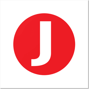 Letter J Big Red Dot Letters & Numbers Posters and Art